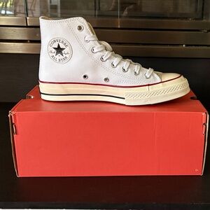 Converse White and Red High-Top Sneakers-NEW